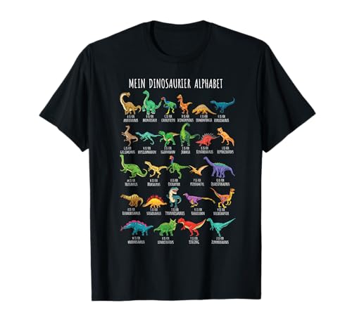 Dinosaurier-Arten Alphabet A-Z Dino ABC T-Rex T-Shirt von Dinosaurier-Arten Dino T-Rex Design Shop