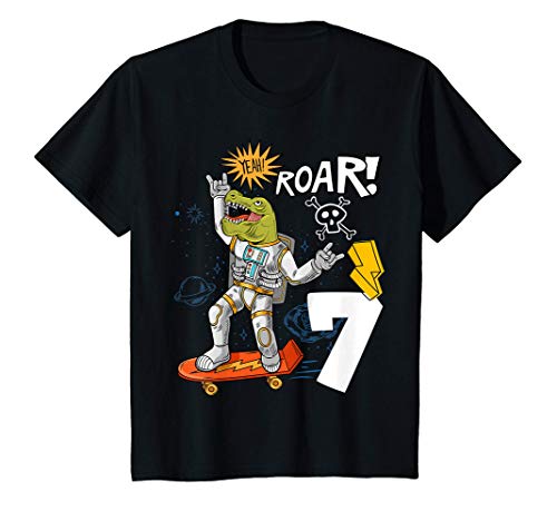 Kinder 7. Geburtstag Jungen 7 Jahre Dino Astronaut Geburtstags T-Shirt Kinder 7. Geburtstag Jungen 7 Jahre Dino Astronaut Geburtstags T-Shirt von Dinosaurier Astronauten Kindergeburtstag Geschenk