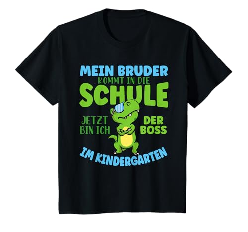 Dino Einschulung Brüder Geschwister Kleiner Bruder Kinder T-Shirt von Dinosaurier Einschulung Geschenk Schulkind Kinder