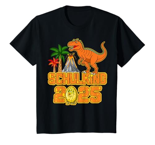 Kinder Dino Dinosaurier Einschulung Schulkind 2025 Schultüte Junge T-Shirt von Dinosaurier Einschulung Schulkind 2025 Junge