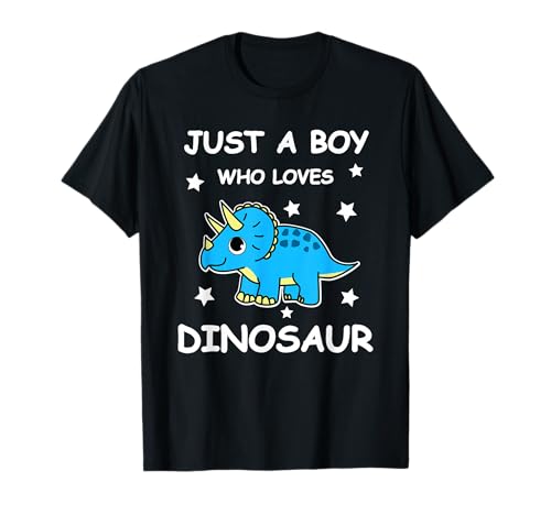 Boy Loves Dinosaur T-Shirt von Dinosaurier Geschenke für Damen Herren Kinder