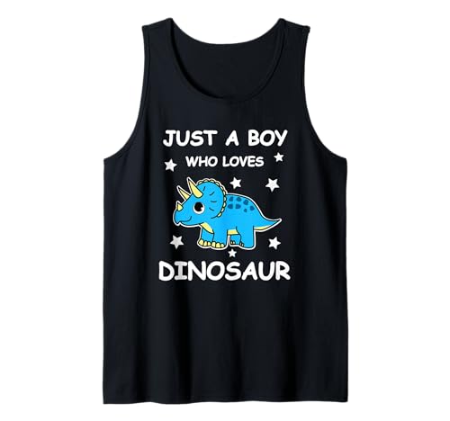 Herren Boy Loves Dinosaur Tank Top von Dinosaurier Geschenke für Damen Herren Kinder