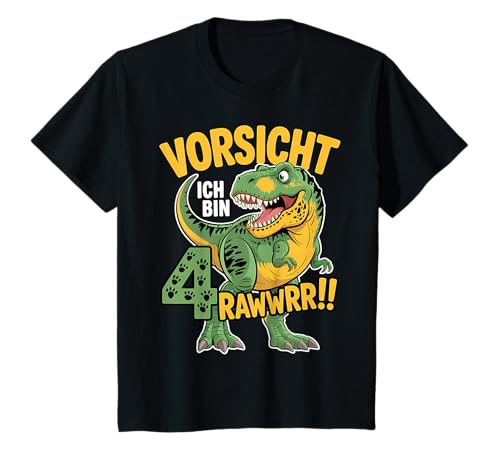 4. Geburtstag Dinosaurier Geschenk 4 Jahre Kinder T-Rex Dino T-Shirt von Dinosaurier-Geschenke zum Kindergeburtstag