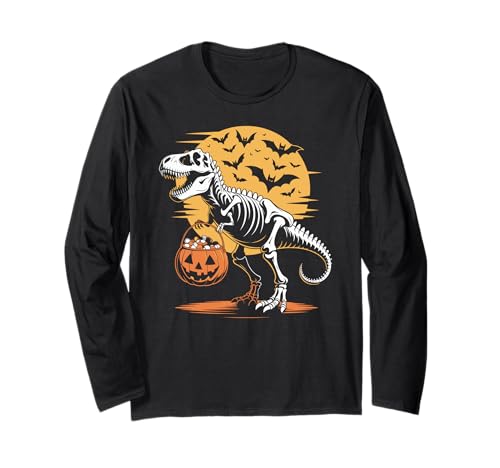 Halloween Dinosaurier T rex Kürbis gruselig Kostüm Kinder Langarmshirt von Dinosaurier Halloween Mädchen Jungen Mann Frau