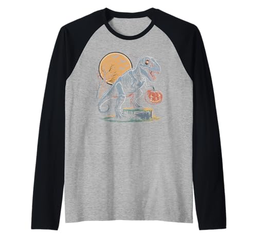 Halloween Dinosaurier T rex Kürbis gruselig Kostüm Kinder Raglan von Dinosaurier Halloween Mädchen Jungen Mann Frau