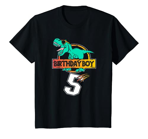 Kinder Dinosaurier 5. Geburtstag ich bin 5 Jahre Party Dino Kind T-Shirt von Dinosaurier Kind Geburtstags Party Dekoration