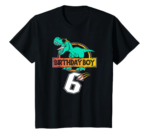 Kinder Dinosaurier 6. Geburtstag ich bin 6 Jahre Party Dino Kind T-Shirt von Dinosaurier Kind Geburtstags Party Dekoration