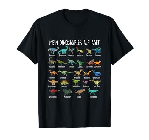 Jungs Dinosaurier Alphabet mit Dino Arten Kinder T-Shirt von Dinosaurier & T-Rex Geschenke für Jungen / Kinder