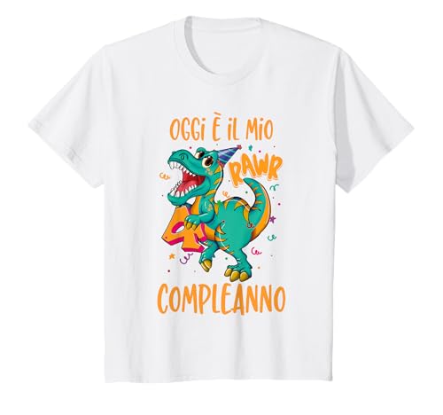 Kinder Dinosaurier-Trikot zum 4. Geburtstag T-Shirt Kinder Dinosaurier-Trikot zum 4. Geburtstag T-Shirt von Dinosauro maglia per compleanno
