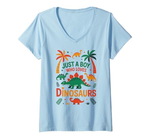 Damen Dino Spruch für Dinosaurier Liebhaber Dino Boys T-Shirt mit V-Ausschnitt Damen Dino Spruch für Dinosaurier Liebhaber Dino Boys T-Shirt mit V-Ausschnitt von Dinosaurs Kids Dino Humor Dino Saying