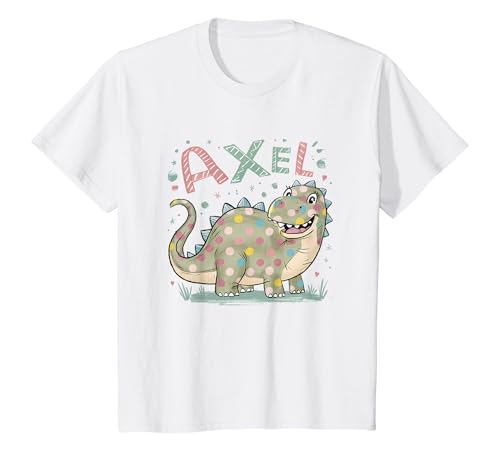 Kinder Axel Dinosaurier-Abenteuer, personalisiertes Geschenk für Kinder T-Shirt von Dinosaurs Personalized Gift for Kids