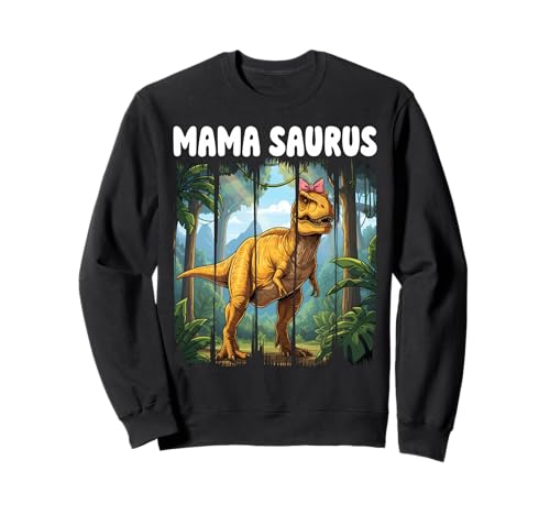 Mama Saurus prähistorischer Dschungel Pinselstrich Dinosaurier Mama Kunst Sweatshirt von Dinosaurs Tees