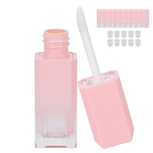 10 Leere Lipgloss-Tuben Nachfüllbare 6-ml-Lippenbalsamflaschen Rosa Lippenstift-Probenbehälter mit Silikonabdeckung für Mädchen DIY-Lippenproben Kosmetisches Werkzeug Mini-Schönheitswerkzeug für von Dioche