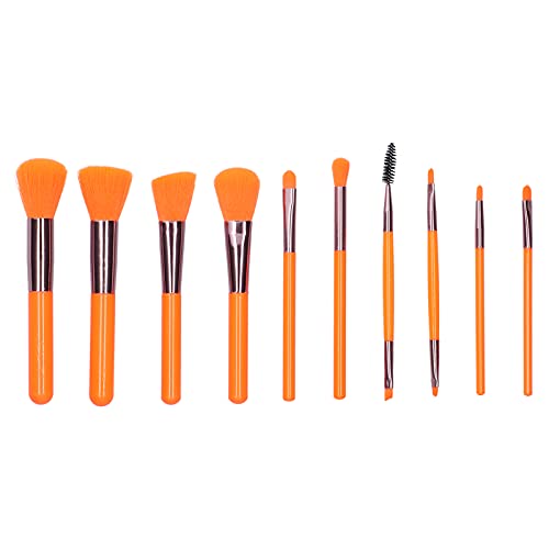 10-teiliges Gesichts-Augen-Make-up-Pinsel-Set Lidschatten Rouge Puder Concealer-Pinsel-Set Professionelles Make-up-Werkzeug Bequem Geeignet für Frauen Mädchen Anfänger(Orange) von Dioche