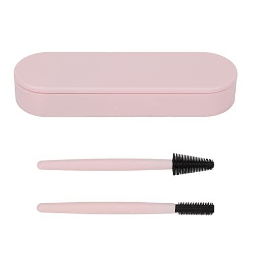 2 Stück Wimpernbürste Silikon Augenbrauen Elastisch Tragbar Wiederverwendbar Mascara Zauberstäbe mit Aufbewahrungskoffer Augen Make-up Werkzeuge Geeignet für Zuhause Reise Make-up(Hell-Pink) von Dioche