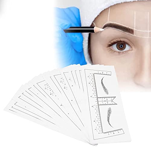 50 Stück Schablonen-Aufkleber für Augenbrauen Microblading-Vorlage Transparente Augenbrauen-Schablonen-Aufkleber Microblading-Augenbrauen-Lineal Selbstklebender Brauen-Aufkleber von Dioche
