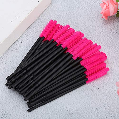[50pcs Einweg -Wimpern -Pinsel Set Flexibler Silikon Mascara Applikator Reisefreundliches Make up Tool für den Professionellen und Häuslichen Gebrauch Lila] (Rosenrot) von Dioche