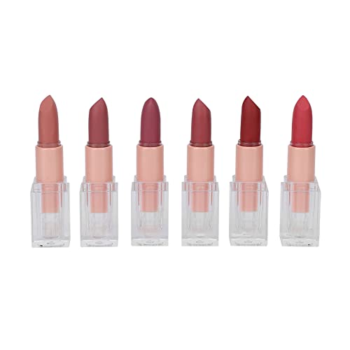 6 Farben Lippenstift Matte Textur Feuchtigkeitsspendender Lipgloss Wasserdicht Langlebig Antihaft-Cup-Lippenstift-Set für Frauen und Mädchen(A einstellen) von Dioche