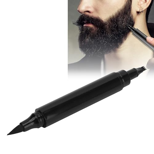 Bartstiftfüller 2 in 1 Herren Barber Styling Pen 4 Spitze Gabel Schweißfest Langanhaltende Abdeckung Reparatur Schnurrbartform Dunkelbraun von Dioche