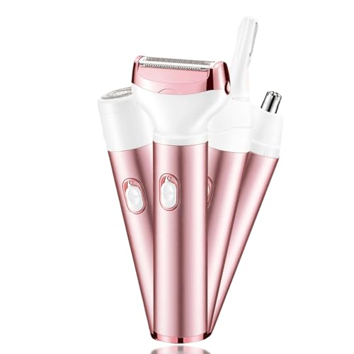 Damen-Bikini-Trimmer 4-in-1-Elektrorasierer für Damen Multifunktionaler Trimmer Wiederaufladbarer Damen-Epilierer für Augenbrauen Bart Nase Körperhaare von Dioche