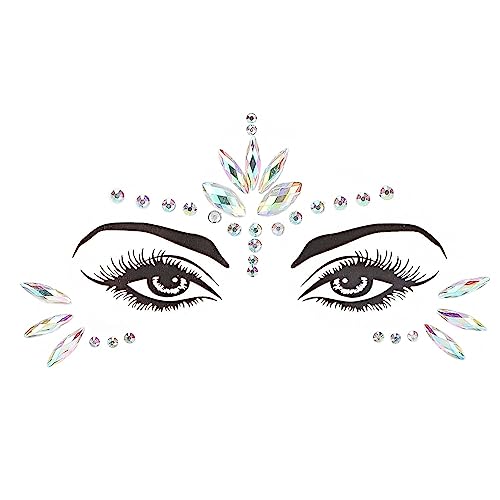 Gesicht Edelsteine, Selbstklebend Glitzersteine Strasssteine, Make-up Gesichtsaufkleber Dekorationen, Glitzer Temporäre Tattoos Gesichts Aufkleber, für Cosplay Karneval Schminke Parties Tag der Toten von Dioche