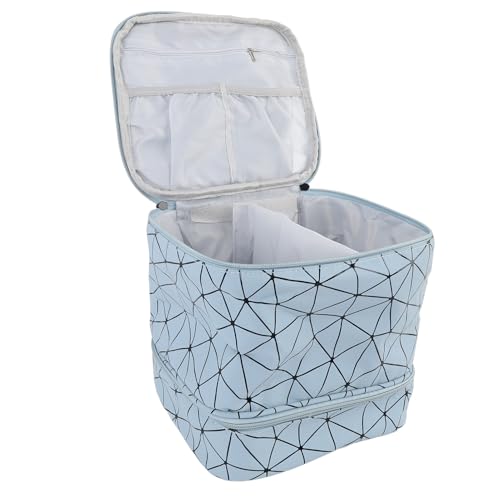 Großer Make -up -Beutel, Doppelschicht -Nagellack -Organizer -Reisetasche, Nagelhülle, Maniküre -Aufbewahrungsbox für Nagelwerkzeuge, Make -up -kosmetische Zubehör (24x23x21cm) von Dioche