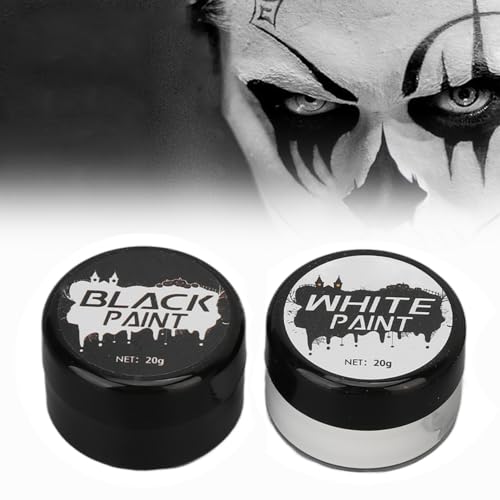 Dioche Halloween Cosplay SFX Make-up, Schminkset Schwarz und Weiß Hochpigmentierte Gesichtsfarbe für DIY Cosplay Themenpartys für Erwachsene Full Coverage Face Paint Fx Make Up von Dioche