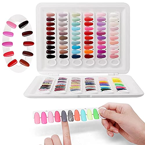 Nagel-Display-Diagramm Abnehmbares Nagel-Farb-Diagramm-Display-Buch 120 Farben Nagelspitze-Farb-Display-Buch Tragbares Nagelgelpoliermittel-Farbkarten-Diagramm-Set von Dioche