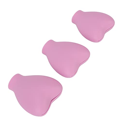 Silikon-Herzförmige Make-up-Pinsel-Abdeckung, Schutzkappe, 3 Stück, Kosmetikpinsel-Schutz, Tragbar, für Frauen und Mädchen (PINK) von Dioche