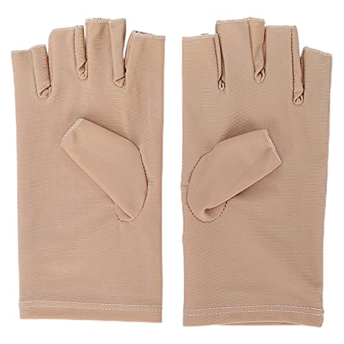 UV-Handschuh für Nagellampe Anti-UV-Handschuhe Nail Art UV-Schutzhandschuhe Professionelle Faser-Baumwoll-Maniküre-Werkzeug aus UV-Schäden Sonnenbrand Zuhause Im Freien Verwenden(Beige) von Dioche
