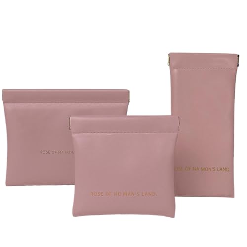 3 Stück Kosmetiktasche Klein, Tragbare Make Up Tasche Selbstschließende Schminktasche Aus PU-Leder, Wasserdicht Aufbewahrungstasche Für Gläser Kopfhörer Schmuck Kosmetik Reisen Handtasche von Dioeazh