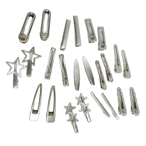 24 Stück Haarspangen mit Sternen, modische Haarspangen, seitlicher Pony, Entenschnabel-Clip für Einkaufen, täglichen Gebrauch, Reise-Haardekorationen von Diogeynu