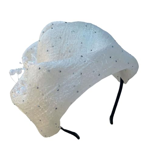 Atmungsaktives Musselin-Haarband mit Strasssteinen, modisch, vielseitig, für modische Abendkleidung von Diogeynu