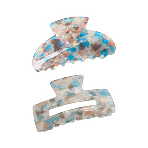 Bunte Haarklammern für Damen und Mädchen, Bonbonfarben, quadratisch, halbrund, für dickes oder dünnes Haar, 2 Stück von Diogeynu