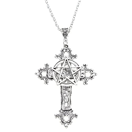 Diogeynu Halskette mit Punk-Mottenanhänger, Totenkopf für Kopf, Motte, Schlüsselbeinkette, Halskette, Damen, Party, Gothic, Modeschmuck, Kreuz-Choker-Kette für Frauen von Diogeynu
