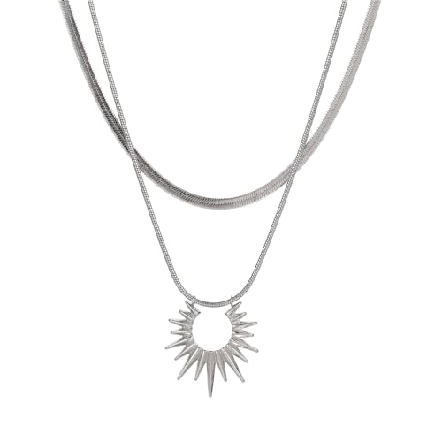 Diogeynu Halskette mit Sonnengott, minimalistischer Schmuck für den täglichen Gebrauch, mehrlagiger Sonnenanhänger, Halsband, Schlüsselbeinkette, Unisex-Halskette, mehrlagiges Halsband für den von Diogeynu