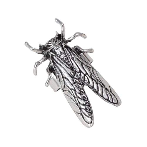Diogeynu Realistische Zikaden-Designs, verstellbare Ringe, angenehm zu tragen, robuste Legierungsmaterialien für empfindliche Haut, modisches Accessoire, natürlich inspiriertes Zubehör, Silver, Wie von Diogeynu