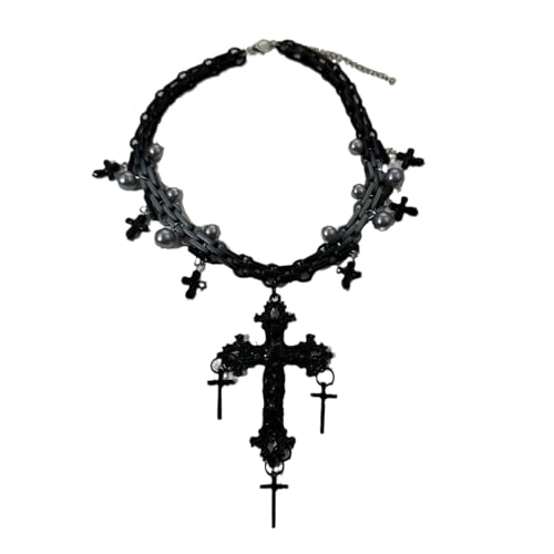 Diogeynu Stilvolle Punk-inspirierende Kreuz-Anhänger, Halskette, tragbares Ornament für trendige Frauen, suchen einzigartige und ausgefallene Accessoires Diogeynu Stilvolle Punk-inspirierende Kreuz-Anhänger, Halskette, tragbares Ornament für trendige Frauen, suchen einzigartige und ausgefallene Accessoires von Diogeynu