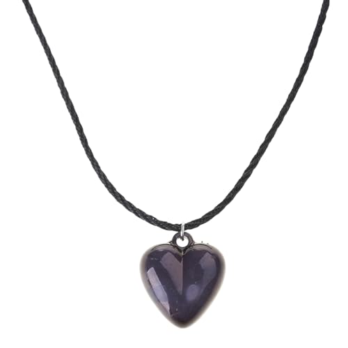 Diogeynu Stilvolle schwarze Spaten Herz Halskette für Frauen verstellbare Kette süß cool Choker Y2K Schmuck Geschenk Frauen Mädchen Halskette Herzanhänger von Diogeynu