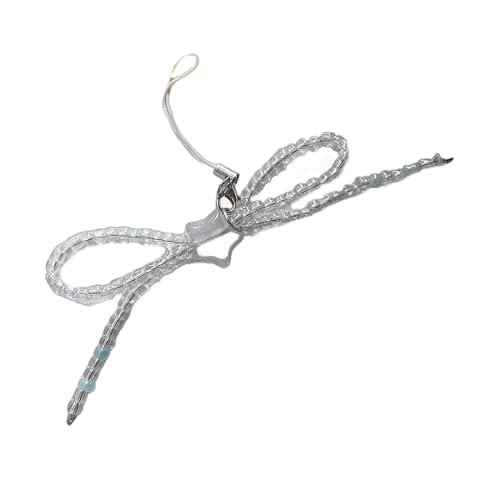 Diogeynu Zarte Stern-Anhängeraufhänger mit Perlenschleife, stilvolles Handy-Accessoire für Damen und Mädchen von Diogeynu