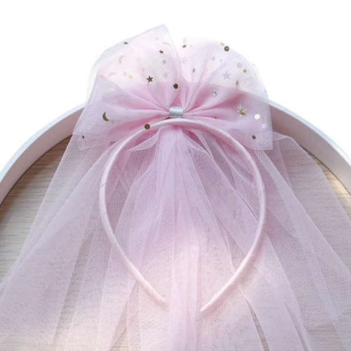 Elegantes Netz-Haarband mit Schleife, modisches Haarband für kleine Mädchen im Alter von 1–8 Jahren, für Tanzpartys und den täglichen Gebrauch von Diogeynu