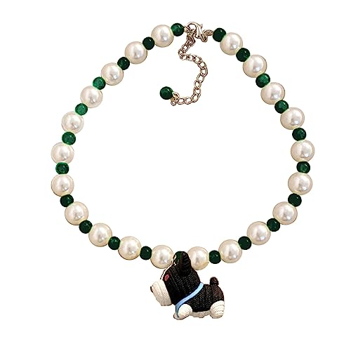 Ethnische handgefertigte Perlen-Choker-Halskette mit Welpen-Anhänger, bunter Schmuck, für Damen, Mädchen, Teenager von Diogeynu