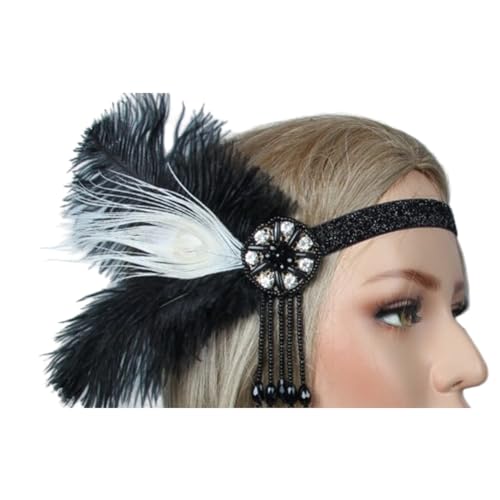 Flapper-Stirnband, 1920er-Jahre, Bälle, Tänzerin, Kopfschmuck für besondere Anlässe, Hochzeit, Verlobung, Nacht, Kopfbedeckung, Haarstyling von Diogeynu