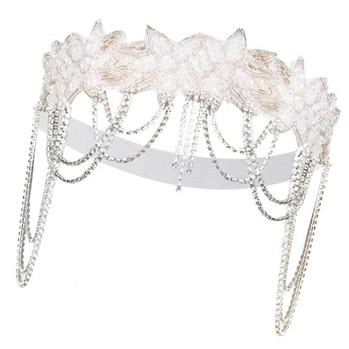 Haarband mit Fransen und Strasssteinen, luxuriöses Kristall-Haarband, Abendkleid, 20er-Jahre-Stil, Flapper-Haarband von Diogeynu