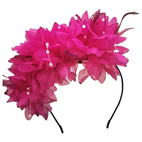 Haarband mit gefiederter Blume, Haarstyling-Zubehör für Damen, ästhetisches, formelles Bankett-Haarband von Diogeynu