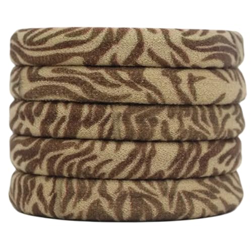 Haargummis mit ästhetischem Tierdruck, elastisch, 5 Stück, französisches Haar, elastisch, saugfähig, für nach dem Baden von Diogeynu