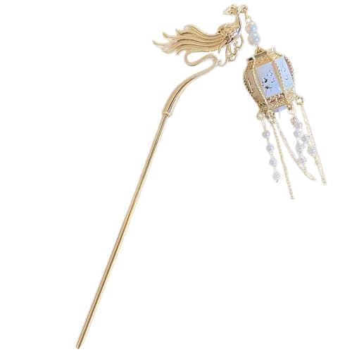 Haarnadel mit Quasten, mit LED-Lampe, Vintage-Stil, baumelnder Haarkamm und Stab, Acryl-Haarnadel für traditionelle Kostüme von Diogeynu