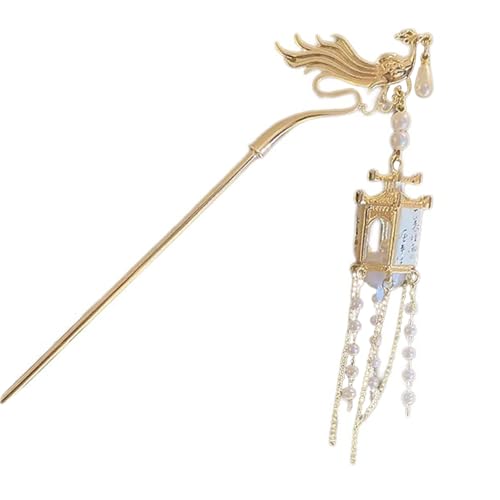 Haarnadel mit Quasten, mit LED-Lampe, Vintage-Stil, baumelnder Haarkamm und Stab, Acryl-Haarnadel für traditionelle Kostüme von Diogeynu