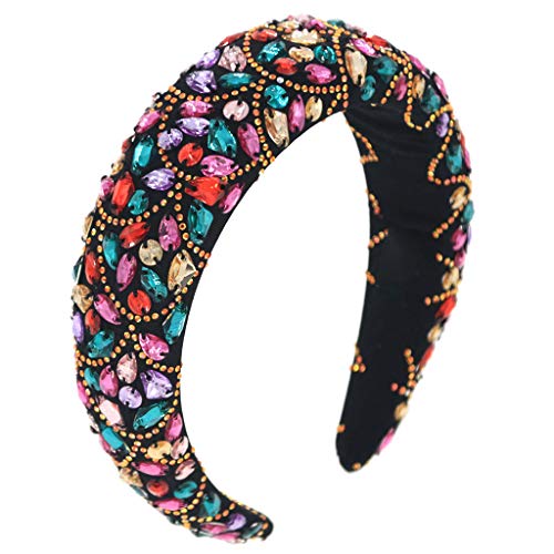 Luxuriöses Schaumstoff-gepolstertes Stirnband, buntes Glasbohrer für Strasssteine, handgefertigter Perlenschmuck von Diogeynu