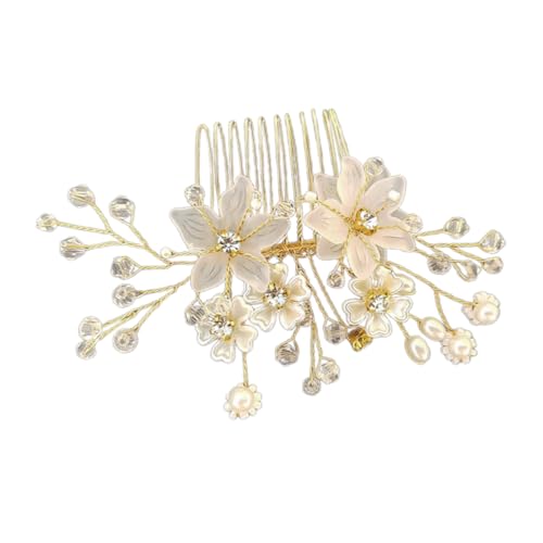 Mehrzweck-Braut-Haarkamm mit handgefertigten eleganten Blumen und funkelnden Strasssteinen, für den täglichen Gebrauch, Freizeitkleidung von Diogeynu